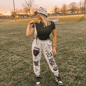 sosorella brown girls tour designer logo sweats